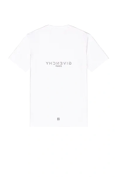 Givenchy White Crewneck T-shirt With Logo Print In Cotton Man In White
