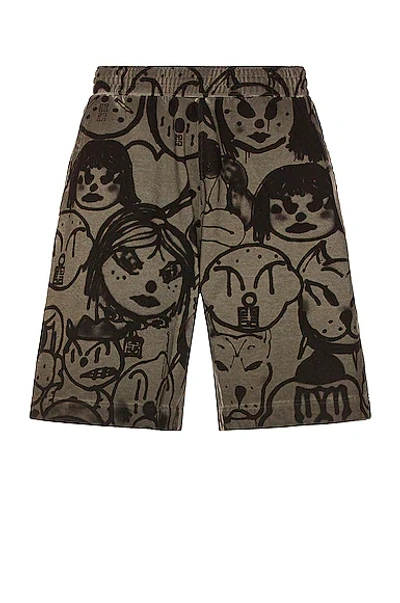 Shop Givenchy C&s Allover Family Shorts In Khaki