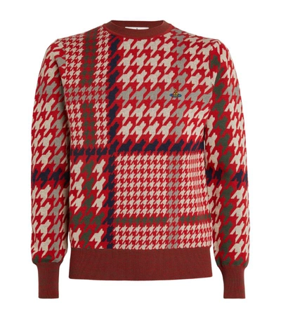 Shop Vivienne Westwood Houndstooth David Sweater In Red