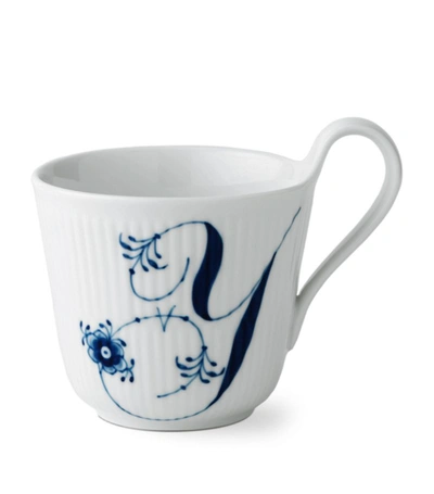 Shop Royal Copenhagen Porcelain Fluted Alphabet Mug In Blue