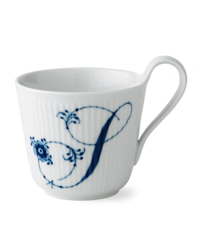 Shop Royal Copenhagen Porcelain Fluted Alphabet Mug In Blue
