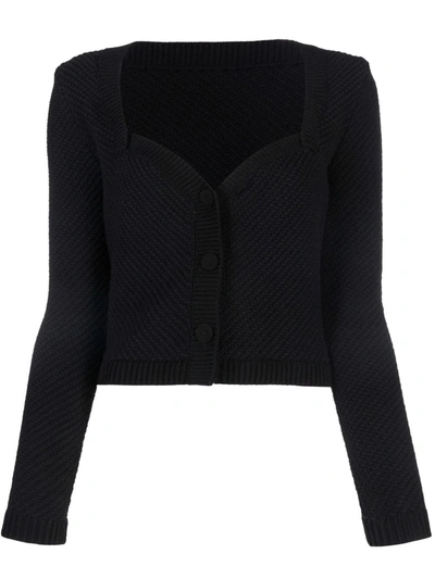 Shop Nanushka Slim-fit Knit Cardigan In Black