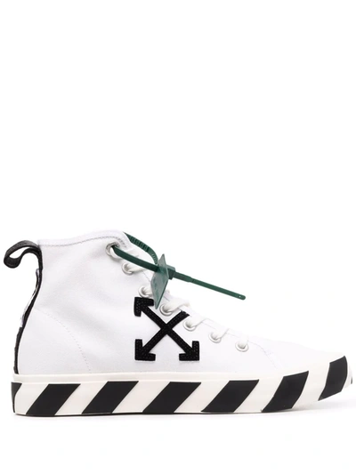 Shop Off-white Vulcanized Mid-top Sneakers In White