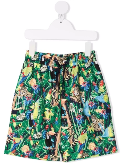 Shop Kenzo All-over Print Swim Shorts In Green
