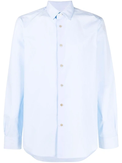 Shop Paul Smith Long-sleeve Cotton Shirt In Blue
