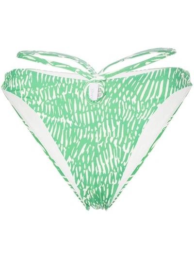 Shop Jonathan Simkhai Aliana Cut-out Bikini Bottom In Green