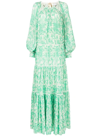Shop Jonathan Simkhai Cut-out Neckline Long Dress In Green