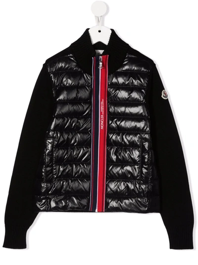 Quilted down sale knit cardigan moncler