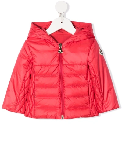 Shop Moncler Logo-print Puffer Jacket In Pink