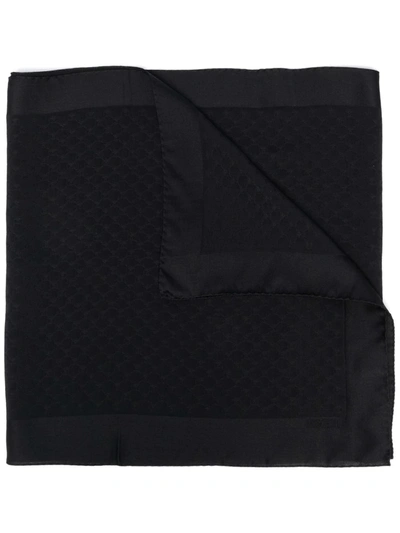 Shop Moschino Lightweight Silk Scarf In Black