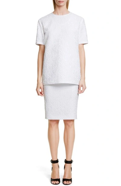 Givenchy Short-sleeve Oversized Lace Blouse, White In Optical White