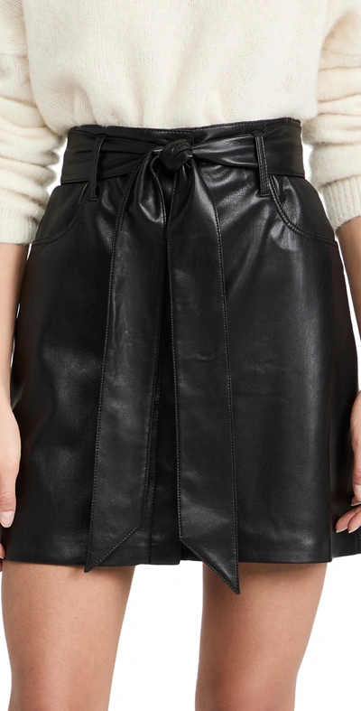 Shop Nanushka Meda Vegan Leather Skirt Black