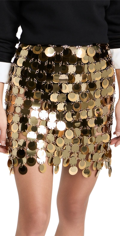 Shop Paco Rabanne Sequined Skirt In Gold