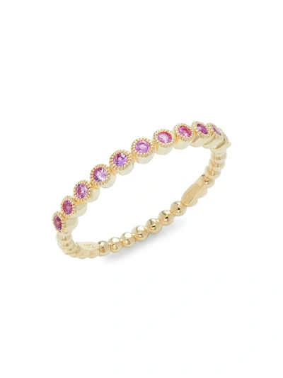 Shop Nephora Women's 14k Yellow Gold & Pink Sapphire Ring