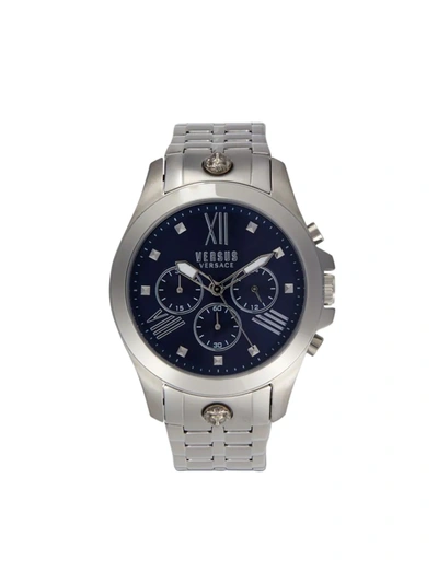 Shop Versus Men's 44mm Stainless Steel Chronograph Bracelet Watch In Blue