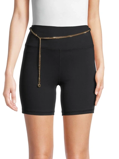Shop Weworewhat Women's Chain Bike Shorts In Black