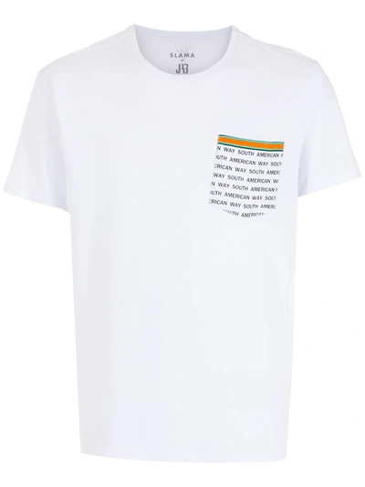 Shop Amir Slama Slogan-print Pocket T-shirt In White