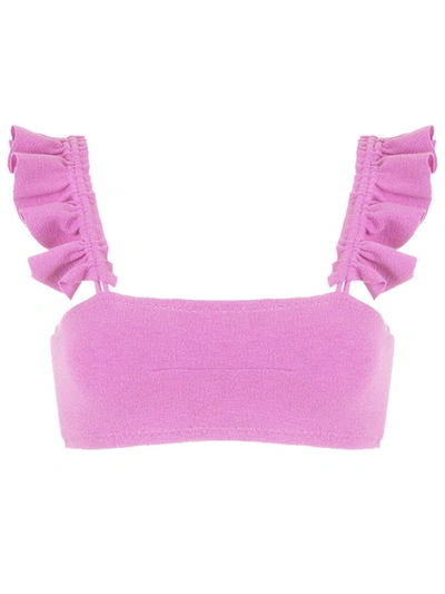 Shop Clube Bossa Zarbo Ruffle-embellished Bikini Top In Pink
