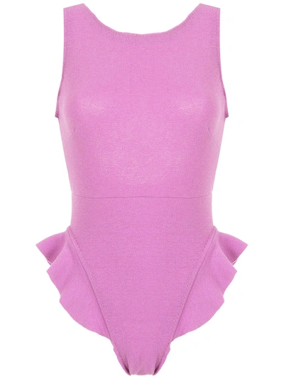 Shop Clube Bossa Goya Ruffle Trim Swimsuit In Pink