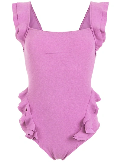 Shop Clube Bossa Barbette Ruffle-embellished Swimsuit In Pink