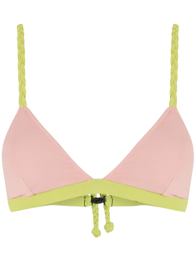 Shop Clube Bossa Contrast-trim Triangle Bikini Top In Pink
