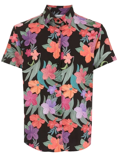 Shop Amir Slama Floral Print Shirt In Black