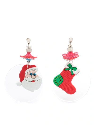 Shop Amir Slama Christmas-motif Asymmetric Earrings In Red