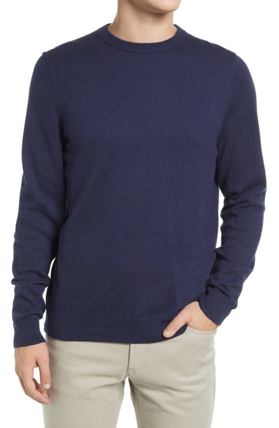 Nordstrom Cotton & Cashmere Crewneck Sweater In Navy Iris