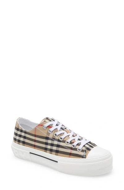 Shop Burberry Jack Check Low Top Sneaker In Archive Beige Ip Chk