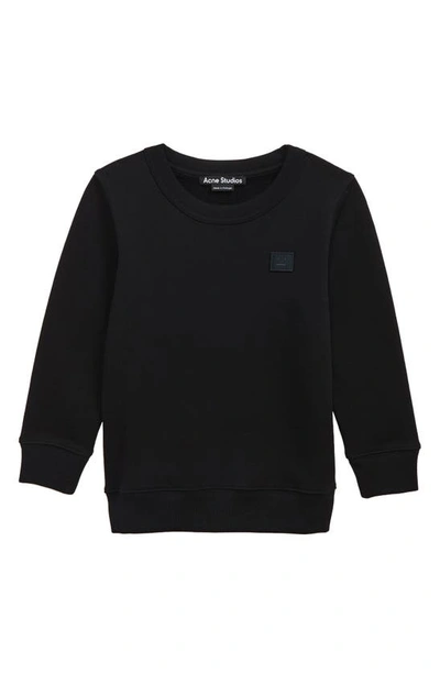 Shop Acne Studios Kids' Mini Fairview Face Patch Sweatshirt In Black
