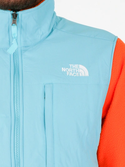 Shop The North Face Denali 2 Orange And Light Blue Jacket In Arancio/azzurro