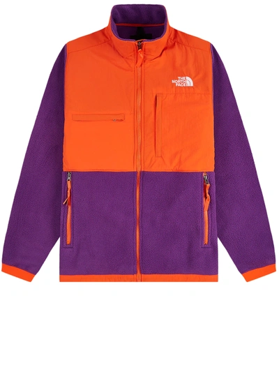 Shop The North Face Denali 2 Orange And Purple Jacket In Viola/arancio