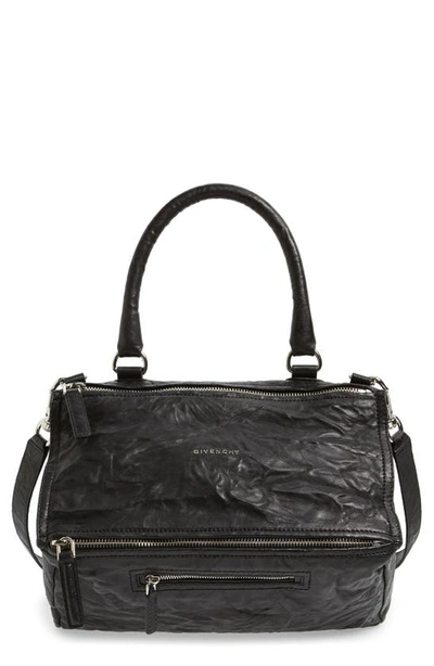 Shop Givenchy Medium Pepe Pandora Leather Satchel In Black