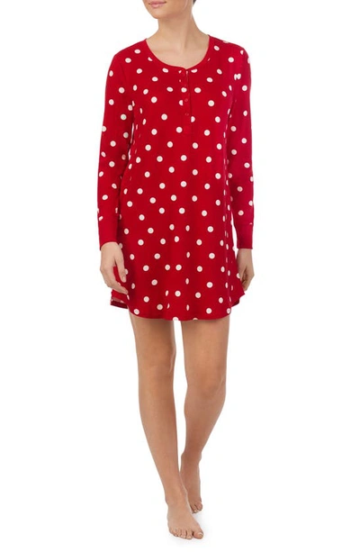 Kate Spade Print Henley Henley Short Nightgown In Red Print | ModeSens