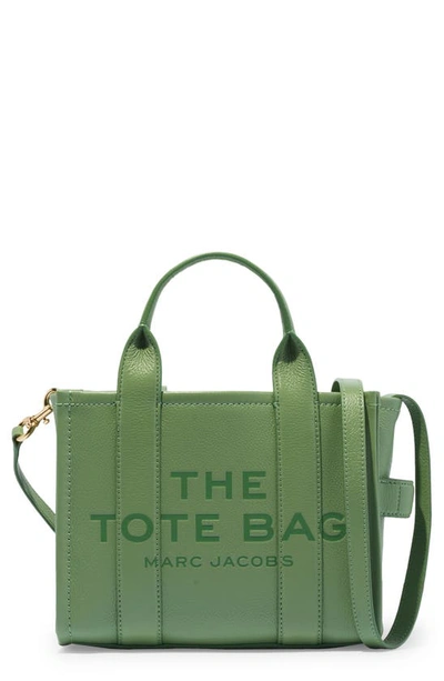 Shop Marc Jacobs The Leather Mini Tote Bag In Aspen Green
