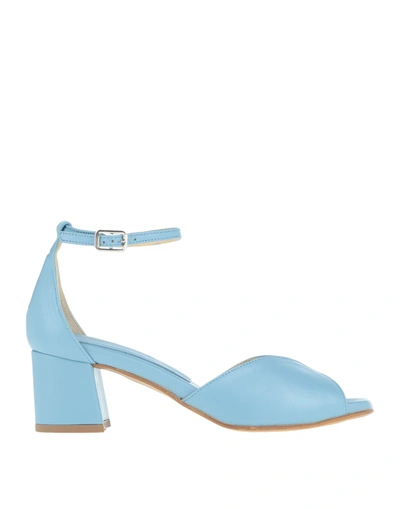 Shop Loretta Pettinari Woman Sandals Sky Blue Size 6 Soft Leather