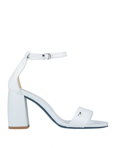 Shop Alberto Guardiani Woman Sandals White Size 7 Soft Leather