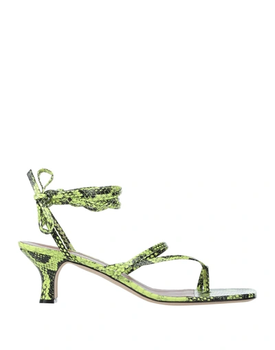 Paris Texas Betty 55 Snake Effect Leather Sandals In Green