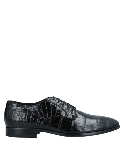 Shop Alberto Guardiani Man Lace-up Shoes Black Size 11 Soft Leather