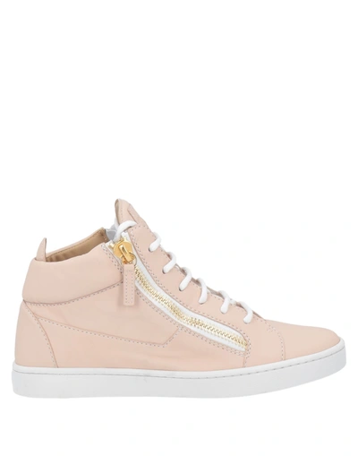 Shop Giuseppe Zanotti Woman Sneakers Light Pink Size 6 Soft Leather