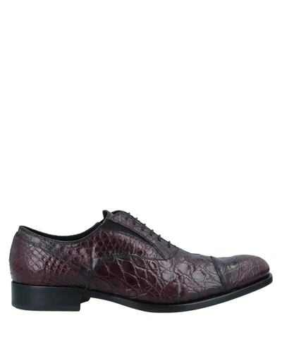Shop Alberto Guardiani Lace-up Shoes In Maroon