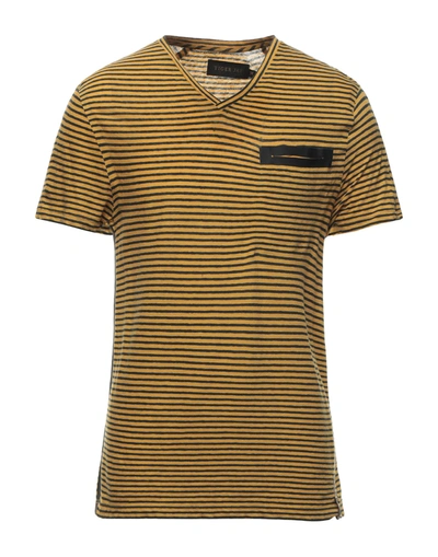 Shop Tiger Jay Man T-shirt Yellow Size L Cotton, Linen