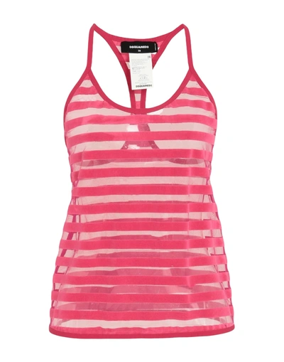 Shop Dsquared2 Woman Top Fuchsia Size 2 Polyamide In Pink