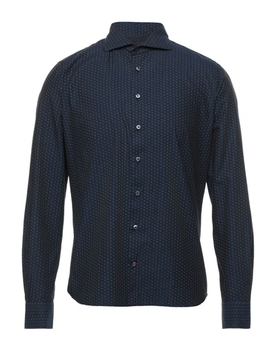Shop Seventy Sergio Tegon Shirts In Dark Blue
