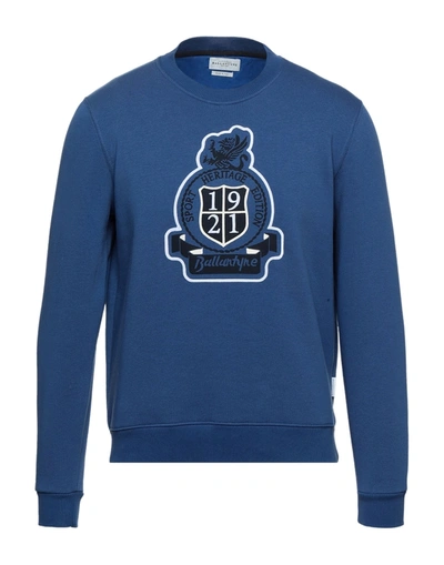 Shop Ballantyne Man Sweatshirt Blue Size Xl Cotton, Polyester