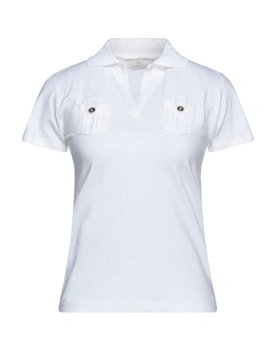 Shop Emisphere Woman Polo Shirt White Size S Cotton, Elastane