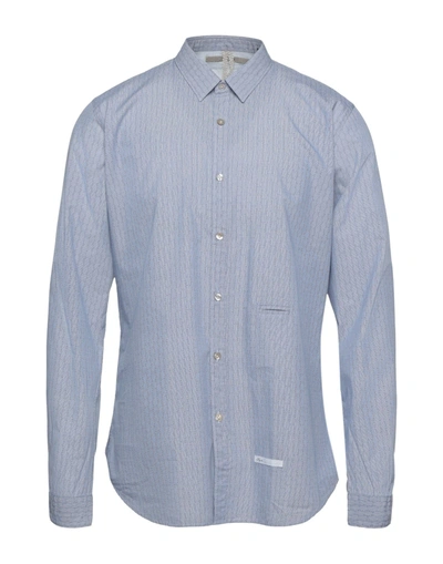 Shop Dnl Man Shirt Midnight Blue Size 16 Cotton, Polyamide