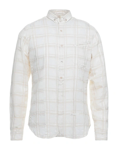 Shop Dnl Man Shirt Beige Size 15 ¾ Cotton, Linen