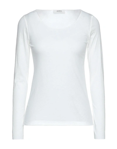 Shop Alpha Studio Woman T-shirt Ivory Size 14 Cotton In White
