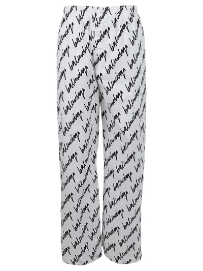 Shop Balenciaga Scribble Pajama Trousers White And Black